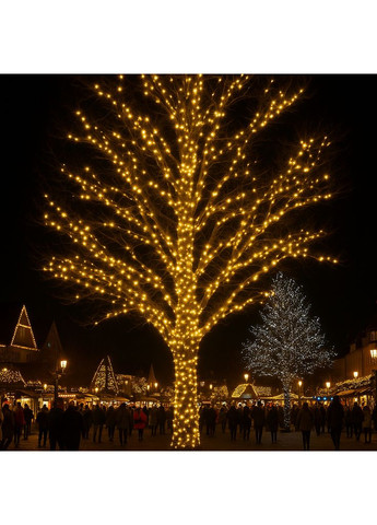 Гірлянда Різдвяна фея вулична 50 м 500 LED білий провід для декору будинку та саду освітлення святкове Garlando (370432434)