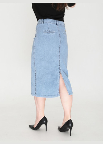 Спідниця жіноча джинсова тонка міді блакитна Estensivo Пряма (329854086)