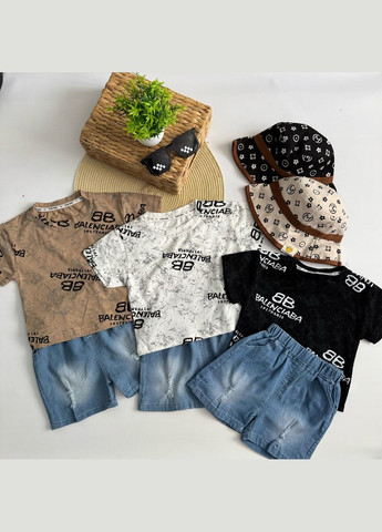 Комбінований демісезонний костюм для хлопчика на літо коричневий верх 10867 No Brand