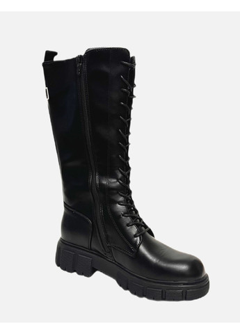 Осенние высокие черные демисезонные ботинки берцы Jong Golf на тракторной подошве, со шнуровкой из искусственной кожи