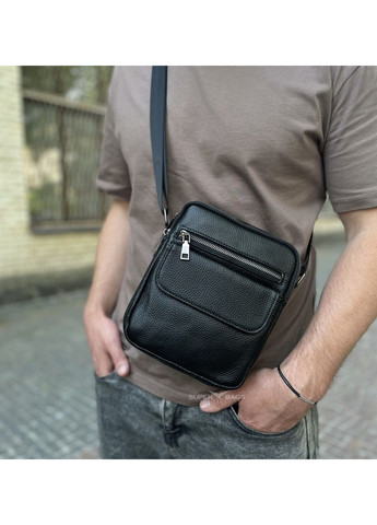 Сумка чоловіча через плече шкіряна чорна IT-73302 Tiding Bag (336551893)