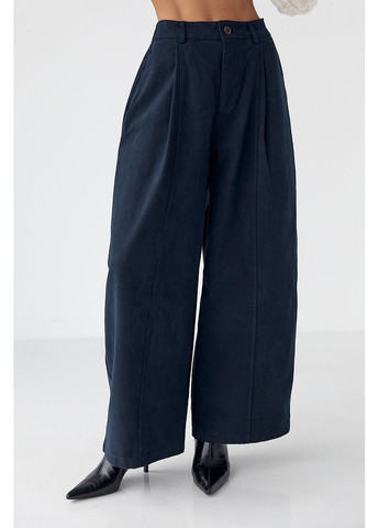 Котонові штани-палаццо зі складками Lurex (370395940)