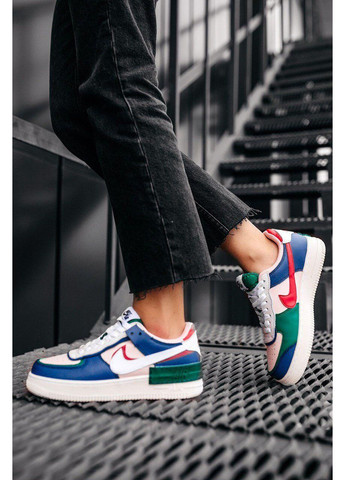 Розовые демисезонные кроссовки мужские nike air force 1 shadow pink blue найк аир форс 1 премиум No Brand