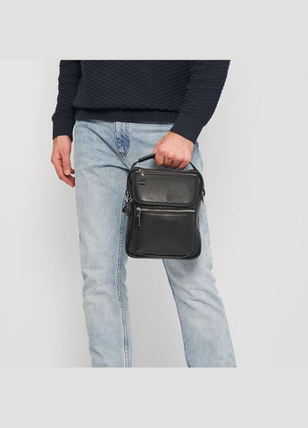 Сумка чоловіча через шкіряне плече K18209bl Чорний Keizer (302009439)