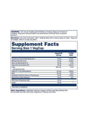 Vitamin B-Complex 50 50mg - 100 vcaps Solaray (369397681)