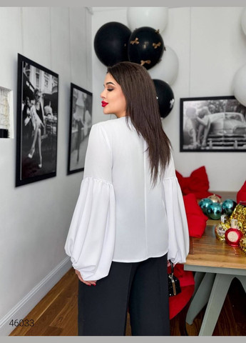 Біла блузка жіноча із зав'язкою Liton