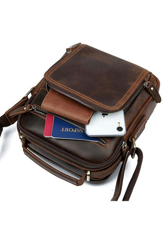 Мужская кожаная сумка через плечо 26х22х9 см John McDee (315869277)