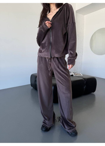 Костюм спортивний в стилі оверсайз жіночий велюр No Brand (365063670)