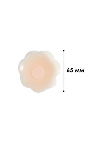 Бежевий силіконові наклейки багаторазові накладки на груди квіточок 2 шт. Lesko