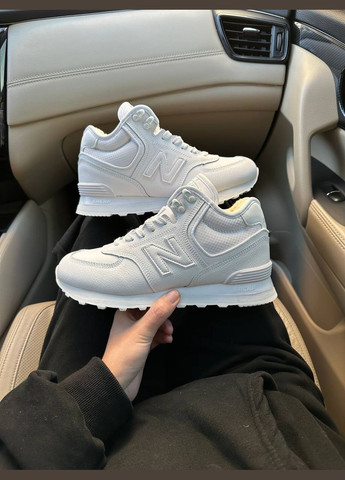 Кросівки зимові жіночі New Balance 574 winter white fur | Нью Беланс 574 білі з хутром No Brand білі зими (308360665)