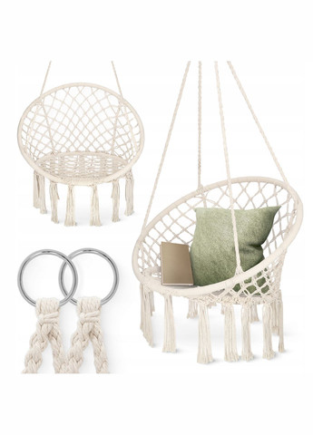 Кресло-качалка Boho Dream 80 см подвесная, плетеная Beige () 4FIZJO P-5905973404518 (332998594)