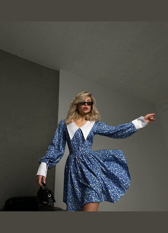 Блакитна жіноча сукня вільного крою колір блакитний р.46/48 452645 New Trend