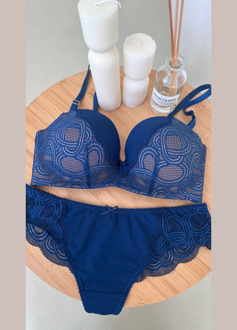 Синій комплект нижньої білизни Mandhari