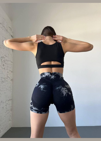 Шорти з мармуровим принтом, чорний з сірим, розмір XS Trends (330245504)