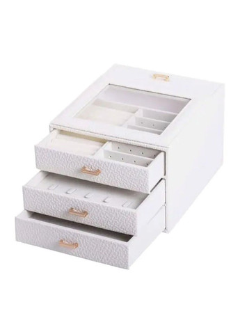 Скринька для прикрас з еко шкіри 3 яруси органайзер для ювелірних виробів HP-5-16W Yiwu (370800586)