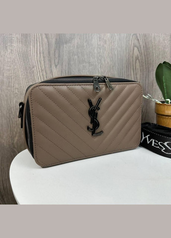 Стильна жіноча міні сумочка стиль Yves Saint Laurent каркасна сумка для дівчат стьобана Кавовий No Brand (334729972)