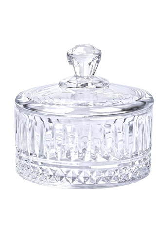 Цукрениця з кришкою з товстого скла ребриста, прозорий Yiwu (326599403)