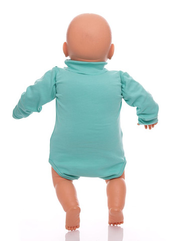 Боді з довгим рукавом з шийкою для хлопчика інтерлок бірюзовий 92 см (50785) BABYKROHA (297197523)