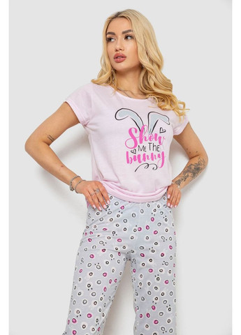Розовая всесезон пижама женская с принтом, 243r7078 Andi