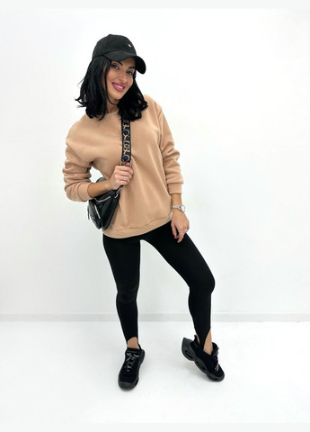 Бежевый базовый однотонный свитшот Fashion Girl (300850267)