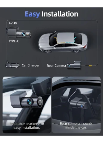 Автомобильный Видеорегистратор CIEVIE D100 4K+1080P с Wi-Fi 5.8GHz Dual (381404074)