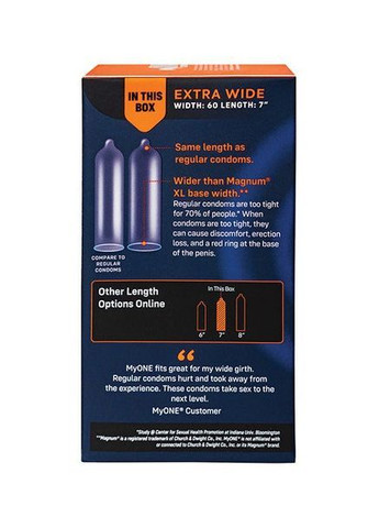 Презервативы MyONE Extra Wide Размер 60H, 10 шт One (370203022)