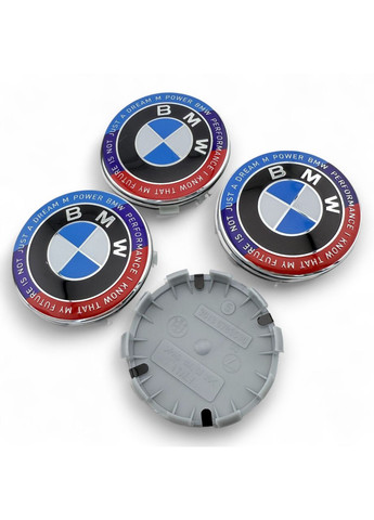 Ковпачки в диски БМВ заглушка для дисків 68/65 мм. Ювілейні 50 років (4 шт.) BMW (354698529)