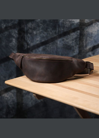 Добротна сумка бананка для чоловіків з натуральної шкіри вінтажної 23139 Коричневий Shvigel (332983787)