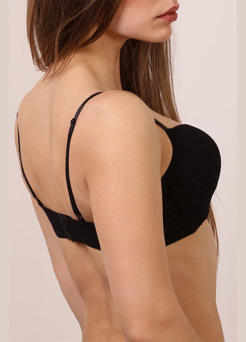 Чорний брасьер формований бюстгальтер з мереживом Orhideja з кісточками