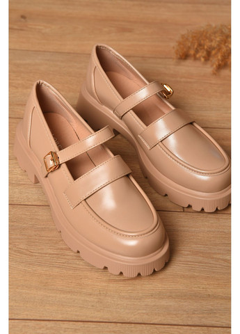 Let's Shop Лофери жіночі темно-бежевого кольору лофери темно-бежевий з штучна шкіра, україна — демісезон (360389454)