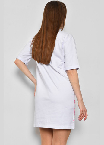 Туника женская из ткани лакоста белого цвета Let's Shop (290981374)