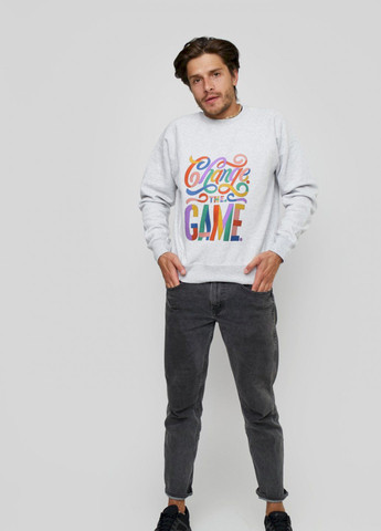 Серый свитшот мужской серый "change the game" YAPPI рисунок (303772824)