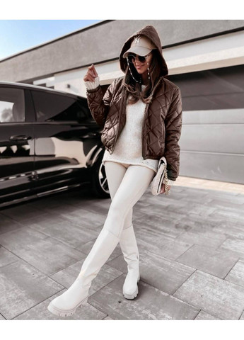 Коричнева демісезонна куртка жіноча димісезонна Style Point