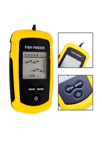 Многофункциональный эхолот Fish Finder портативный до 100 м сонар Черно-желтый (1862020428) No Brand (324397310)