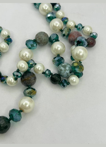 Агат, майорка и чешское стекло 14 мм 68 см No Brand (327273160)