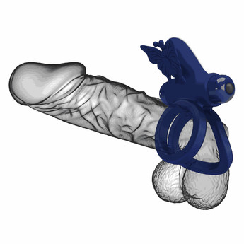 Эрекционное виброкольцо Pretty Love Powerful Vibro Butterfly для пениса с клиторальным стимулятором LyBaile (363041401)