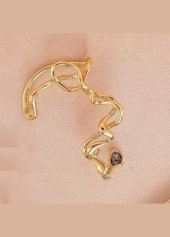 Красивая золотистая большая серьга каффа, 4605 Fashion Jewelry (336550574)