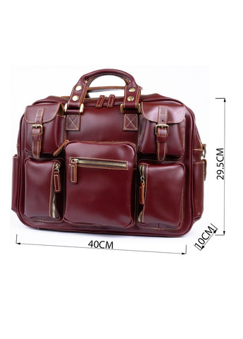 Дорожня сумка-портфель бордова 12 літрів 40х29,5х10 см 14776 Vintage (329195514)