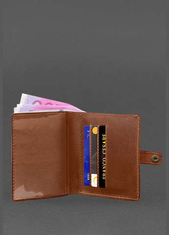 Шкіряна обкладинка-портмоне для посвідчення офіцера 11.0 світло-коричнева (A-027852) BlankNote (329186869)