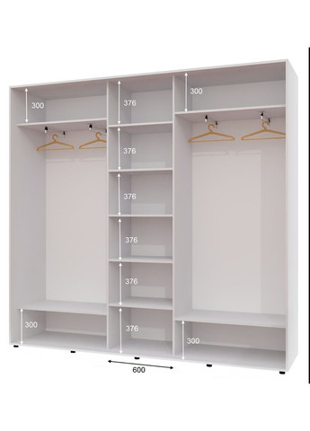 Шафа-купе тридверна 240*45*250 Білий 2 Дзеркала з піскострумним малюнком/Дзеркало ШК-04 Алекса (360460756)