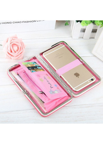 Рожевий жіночий гаманець клатч з бантиком зі штучної шкіри для дівчининий гаманець для документів ProDobro (363136473)