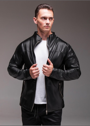 Черная куртка кожаная легкая осень/весна No Brand