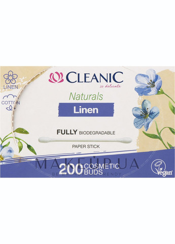 Ватні палички, 200 шт. Naturals Linen Cotton Buds 200шт (1187095-27234597) Cleanic (368623914)