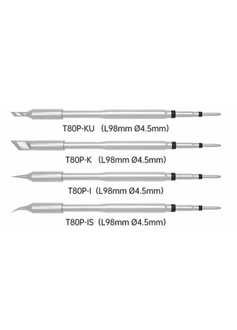Паяльник T80P Сірий 100 Вт/Type-C + 5 жал KU/KU/K/I/IS і блок живлення 100 Вт Alientek (370142028)