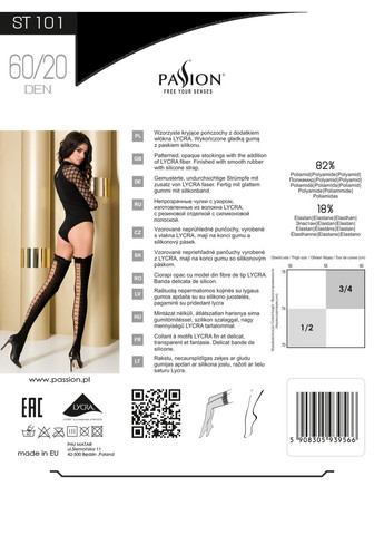 Чулки ST101 3/4 nero - Passion (303883717)