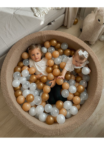 Дитячий сухий басейн з хутра Тедді (100х40 см) JoyfulKids (370665073)