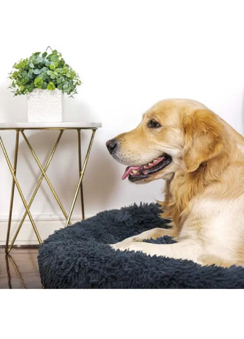 Плюшевая лежанка логово подушка пончик с антискользящим дном для животных кошек собак 50 см (481097-Prob) Темно-синяя Unbranded (353590251)