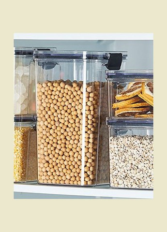 Ємність для зберігання 14462 1800 мл 24,2х10,2 см чорна No Brand (364498985)