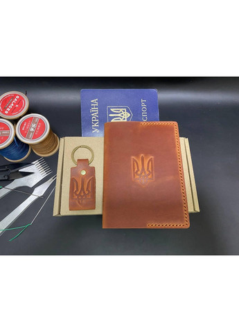 Обложка для паспорта из натуральной кожи. Коньячный Цвет No Brand (356508874)