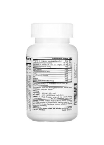 Вітаміни та мінерали Mega-One, 30 таблеток Source Naturals (293478323)